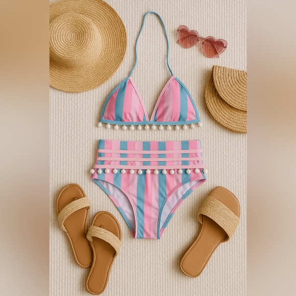 ✨ SAILING THROUGH PARADISE MULTI STRIPED BIKINI TOP FINAL SALE 👙 NEW, Never Worn - Picture 1 of 10